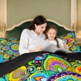 thumbnail image 4 of Erosebridal Colorful Mandala Twin Comforter Sets,Black Background Motif Bedding Set,2pcs,1 Comforter and 1 Pillowcase,Black Reversible, 4 of 7