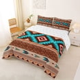 thumbnail image 2 of jejeloiu Earthy Aztec Full Size Comforter Sets,Southwestern Print Bedding Comforter Set For Boys,Brown Turquoise,Reversible,3 Pieces,1 Comforter and 2 Pillowcases, 2 of 7
