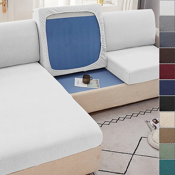 Rosnek Sofa Seat Cover, 1/2/3/4 Seaters Spandex Sofa Cushion Slipcover, Elastic Furniture Protector Removable