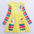 thumbnail image 3 of AAMILIFE Unicorn Robe d'Automne à Manches Longues pour Filles Nouvelle Robe en Coton Brodée pour Enfants Robe à Fleurs Col Rond, 3 of 8