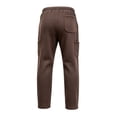 thumbnail image 6 of Men's Sweatpants Elastic Waist Side Hand Pockets Multi Side Patch Pockets Loose Wide‑Leg Straight‑Hem Soft Trousers for Casual Outdoor‑Focused Daily Activities Brown 3XL, 6 of 7