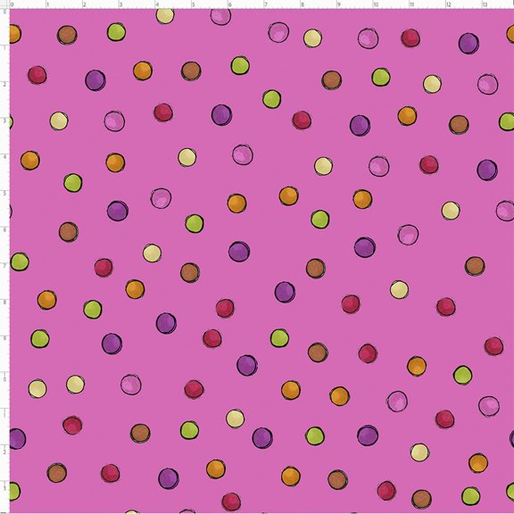 Tea Dot Pink Fabric Yard