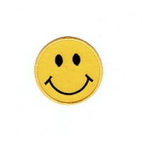 Smiley Face Emoji Yellow Emotion - Iron on Applique - Embroidered Patch