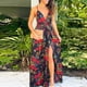 thumbnail image 2 of Vestido largo hasta el suelo con corte entallado y escote en V estampado sin mangas sin espalda de Inglaterra Sexy a la moda para mujer Pompotops  ghjkhdj8642, 2 of 9