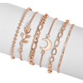 thumbnail image 1 of 1 Set Layered Bracelet Moon Rose Multiple Wrap Bangle Stackable Jewelry Adjustable Jewelry for Women Girls, 1 of 4