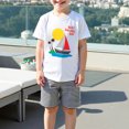 thumbnail image 2 of Tdoqot Toddler Boys Vacation Outfit Sets- Soft Short Sleeve Shirts Elastic Waist Shorts Sumemr Kids Beach Clothes White Size 4T, 2 of 6