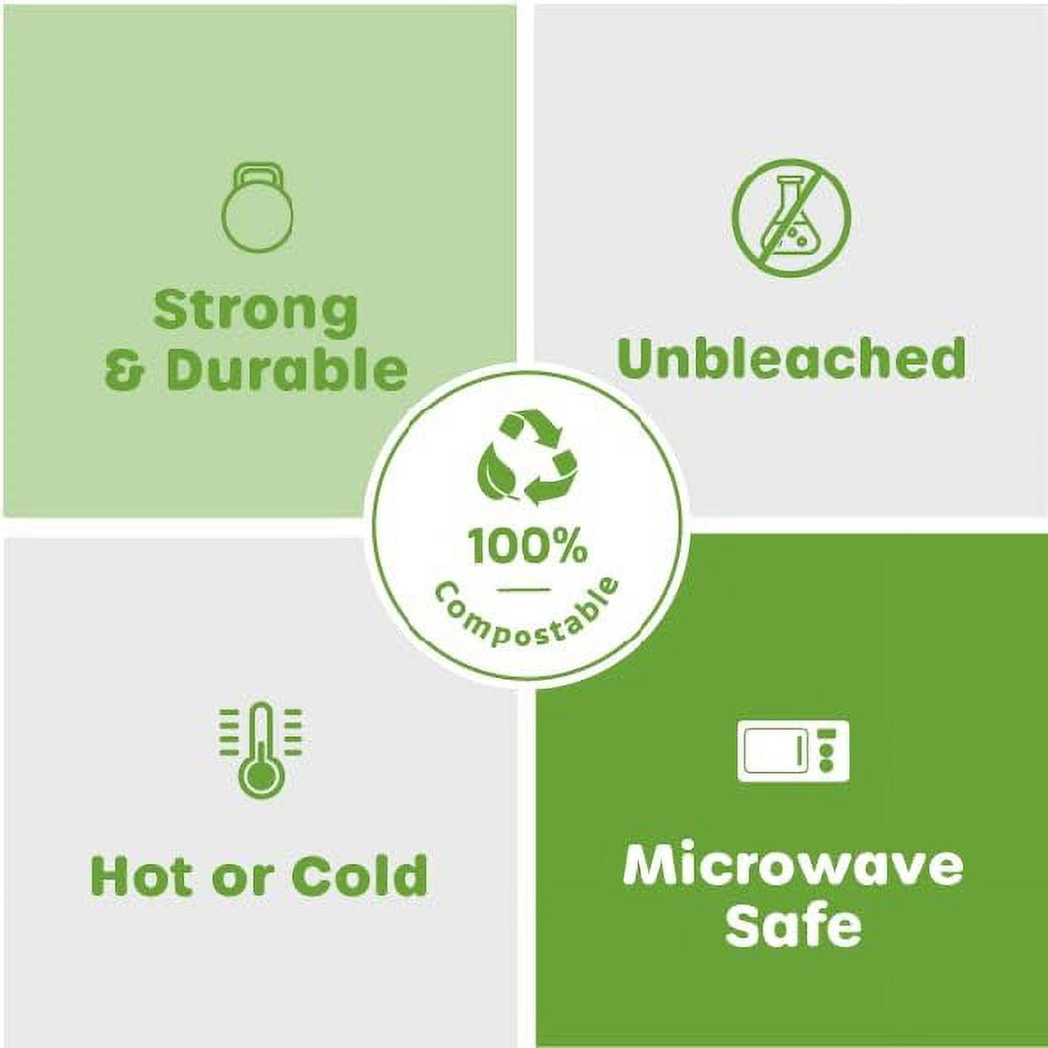 100% Compostable Paper Plates, Heavy Duty Disposable Plates [68-Pack] Plates - Eco-Friendly, Biodegradable Sugarcane Pulp, Natural Unbleached Light Brown 10" Dinner Paper Plate Disposable.