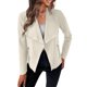 thumbnail image 1 of Chaqueta Abrigo de manga larga con cuello vuelto Estilo casual Traje diario para mujer Kuymtek Beige T XL para Mujer, 1 of 7