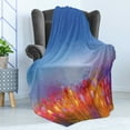 thumbnail image 4 of Flower Soft Flannel Fleece Throw Blanket, Abstract Tulip Garden Under Blue Sky in Medieval Ottoman Orient Culture , Cozy Plush for Indoor and Outdoor Use, 70" x 90", Multicolor, by Ambesonne, 4 of 5