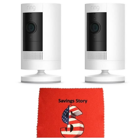 Ring_Video Stick-up Camera Battery 2-Pack Bundle with Savings Story Cleaning Cloth, HD, Wi-fi, Wireless Home Security