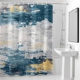 thumbnail image 2 of Navy Gold Gray Shower Curtain, Abstract Art Mottled Old Gradient Color Waterproof Shower Curtain Set with 12 Hooks Lightweight Bath Curtains Fabric Bathroom Decor 36x72 Inches, 2 of 9