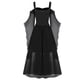 thumbnail image 4 of Gibobby Vestido invierno mujer Encaje Halloween Womne hombro más vestido manga tamaño frío hasta vestido de mujer(Negro, XXXL), 4 of 5