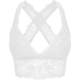 thumbnail image 1 of Sujetador de encaje para mujer, sin varillas, acolchado, espalda cruzada, sin botones, brasier de espalda cruzada, Blanco, S Xishao ropa, 1 of 2