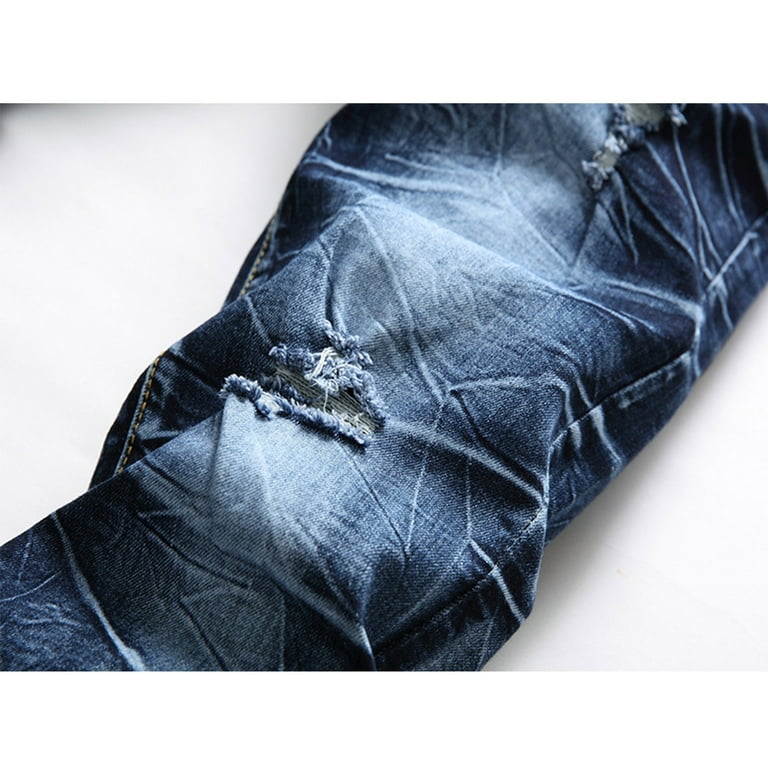 jjayotai Ripped Denim Jeans for Men, Slim Straight Fit Skinny