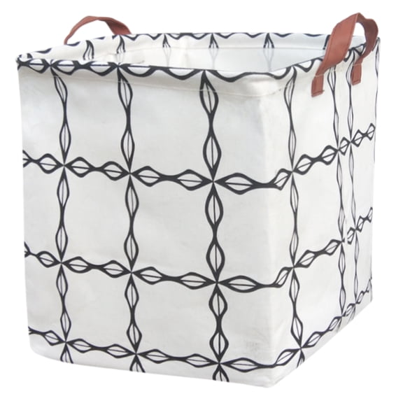 NIETEIN Square Storage Bins Nursery Hamper, Foldable Waterproof Canvas Basket (Style-12)