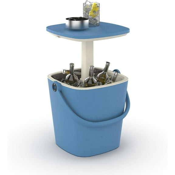 DRATO Portable Ice Bucket Table for Parties 3-in-1 Ice Cooler Cocktail Patio Cool Bar Table for Camping, Picnic, Beach, Poolside, Party