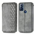 thumbnail image 2 of Wallet Case for Motorola Moto G Play 2023, Magnetic PU Leather Kickstand Flip Cover with Card Holder Shockproof TPU Shell Embossed Pattern Folio Case for Motorola Moto G Play 2023, Gray, 2 of 6
