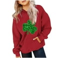 thumbnail image 2 of Girls Sweatshirt Crewneck Oversized Pullover Cotton Clothes Printed Long Sleeves Tops Casual Fleece Sweater with Pocket Fall Winter Warm Sweatshirts Kids Hoodies, 2 of 5