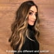 thumbnail image 2 of Peluca de 22'', natural, suave, larga, ondulada, rubia ombré, extensiones de cabello de fibra sintética, resistente al calor y a altas temperaturas, para fiestas y cosplay., 2 of 10