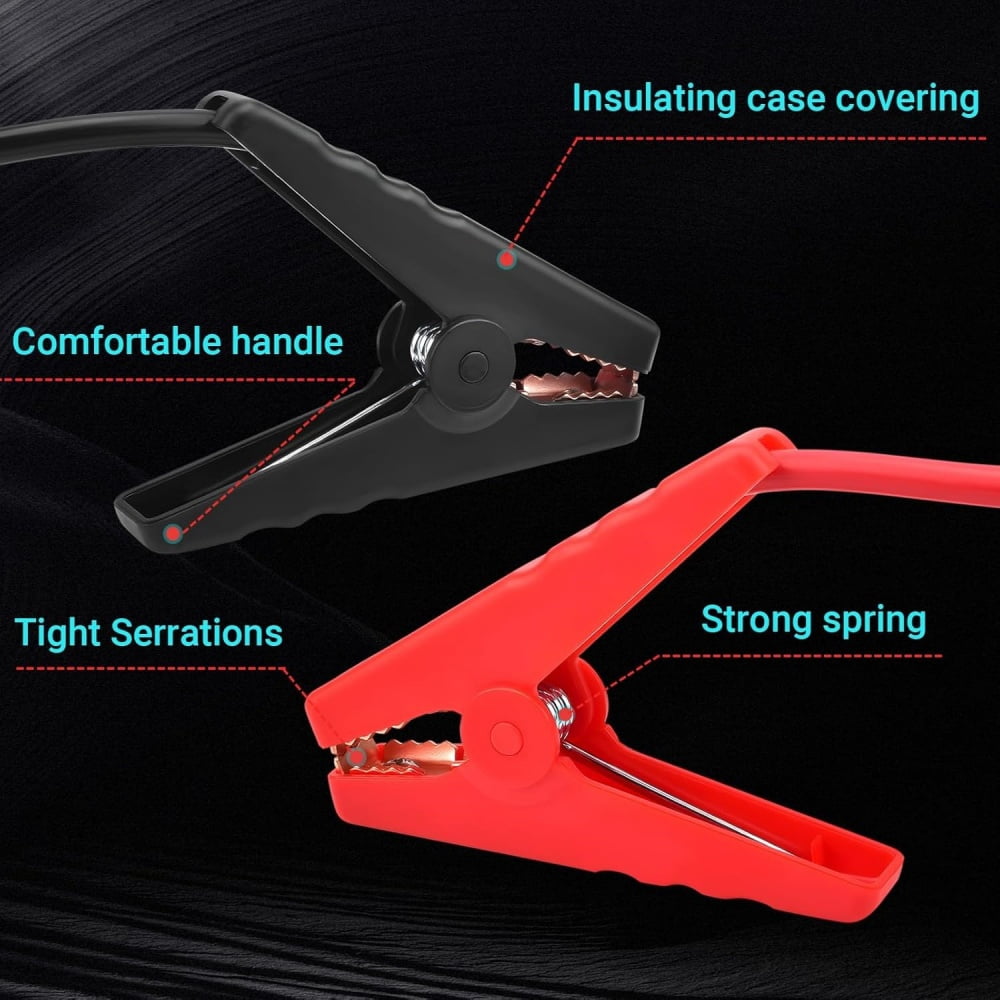 3 Packs 6ft 12AWG Jumper Cable Clamps for 18V Lithium Battery, Heavy-Duty Booster Wire for Automotive Emergency Starting and Outdoor Power Supply