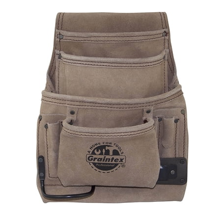 UPC: 0819972021803 | Graintex 10 Pocket Nail & Tool Pouch Suede Leather