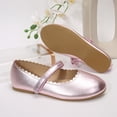 thumbnail image 5 of Rexoro Girls Mary Jane Shoes Shiny Patent Hook and Loop Ballet Flats with Flower Cutouts for Little/Big Kids School Party Dress Wear, 5 of 5