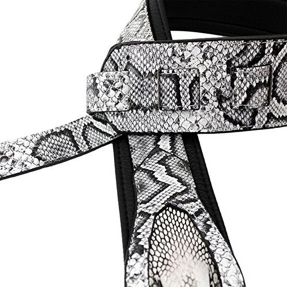 Walker & Williams SF-03 Snake Pattern Guitar Strap, Black/White