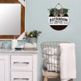 thumbnail image 5 of Eveokoki 12" Bathroom Rules Signs for Front Door Farmhouse ，Rustic Round Wooden Hanging Wreaths for Bathroom Wash House Toilet Housewarming Gift Decoration Indoor Wall Decor, 5 of 5