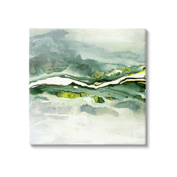 Stupell Industries Fluid Green Abstract Form Graphic Art Gallery Wrapped Canvas Print Wall Art, Design by Ruth Fromstein