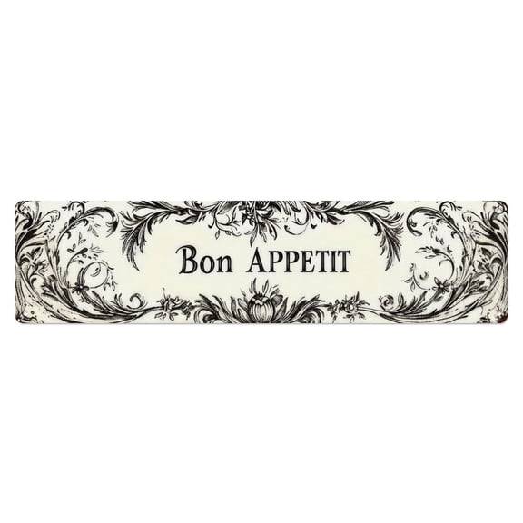 Bon Appétit Tin Sign Vintage Metal Poster Living Room Bar Man Cave Home Wall Art Decor 4x16inch