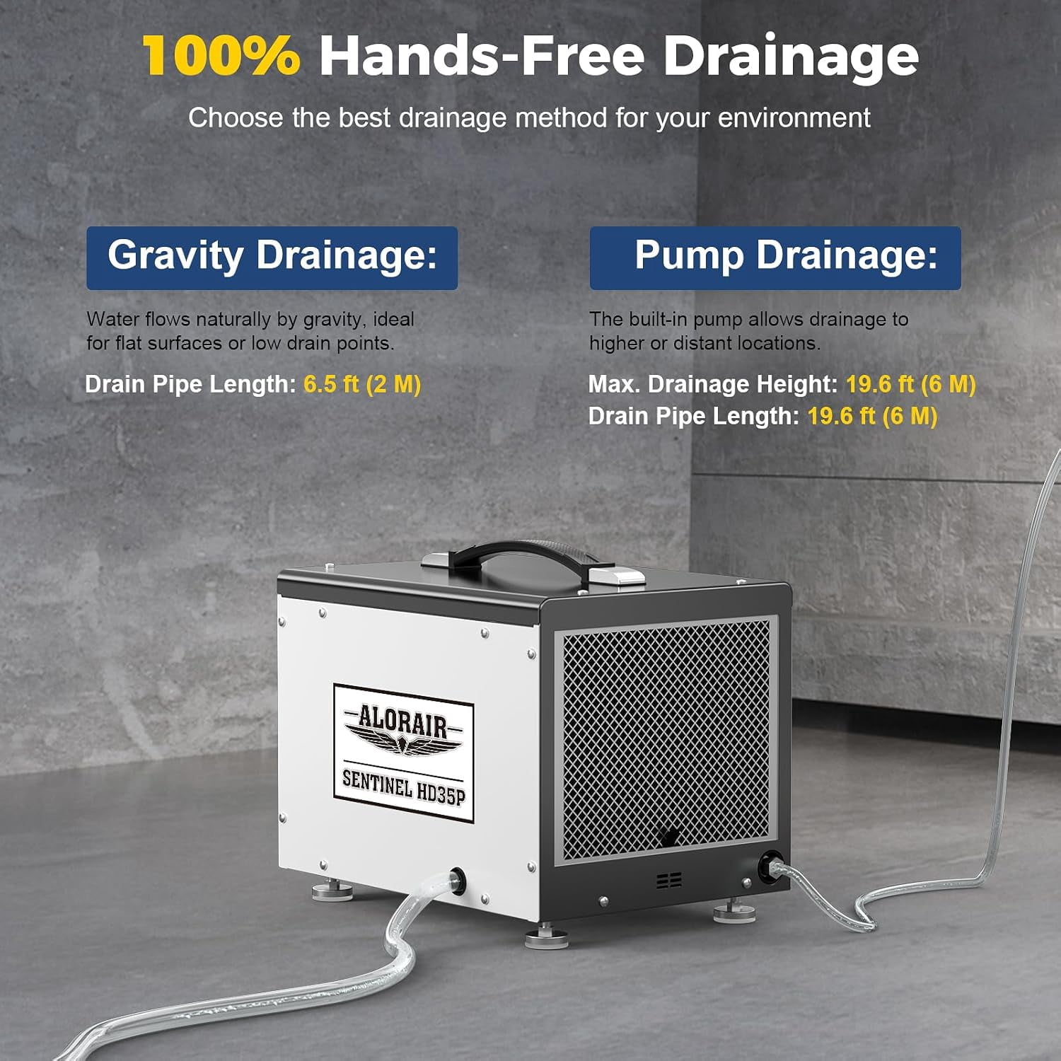 ALORAIR Dehumidifier with Wi-Fi ,Crawl Space and Basement Dehumidifier, 70 Pint with Pump, Auto-Defrost, Covers Up to 1000 Sq Ft, Memory Start, Commercial Grade