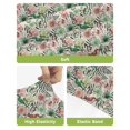 thumbnail image 4 of Vintage Flowers Bar Stool Covers Set of 6, Spring Pink Green Floral Country Leaves Birds Stretch Bar Chair Covers with Backs, Removable Pub Counter Height Chair Cover for Kitchen Dining Room Cafe, 4 of 7