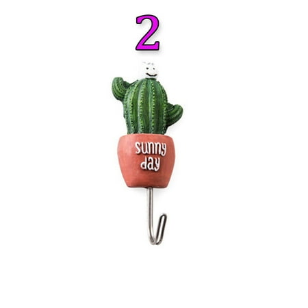 

Cute Cactus Stainless Steel Sticker Hook Holder Wall Key Kitchen Hanger Door