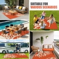 thumbnail image 3 of Coral Orange Outdoor Rug 6x9 Ft, Non Slip Washable Area Rug, Coastal White Ocean Marine Nautical Beach Patio Rugs Carpet Runner, Large Floor Mat for Indoor/Outdoor Deck Porch Camping, 3 of 8
