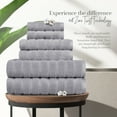 thumbnail image 7 of Everyday Home by Trident Quick Dry 6 Pc Bath Towel Set, 100% Cotton , lightweight,Soft, Absorbent, Bathroom Towels, 2 Bath 27"x54", 2 Hand 16"x28", 2 Washcloths 13"x13", Charcoal, 7 of 7