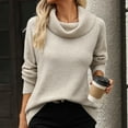 thumbnail image 4 of Women Sweater "Women's Chic Solid Color Off The Shoulder Loose Knit Sweater Sexy Long Sleeve Pullover for Fall/Winter", 4 of 8