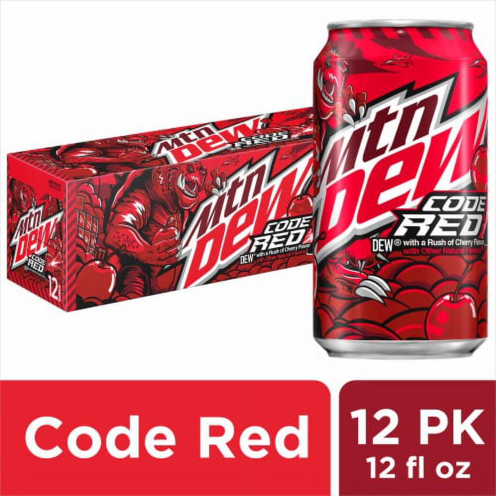 2X-Mountain Dew Code Red Soda Can - 12 fl oz - 12 pk