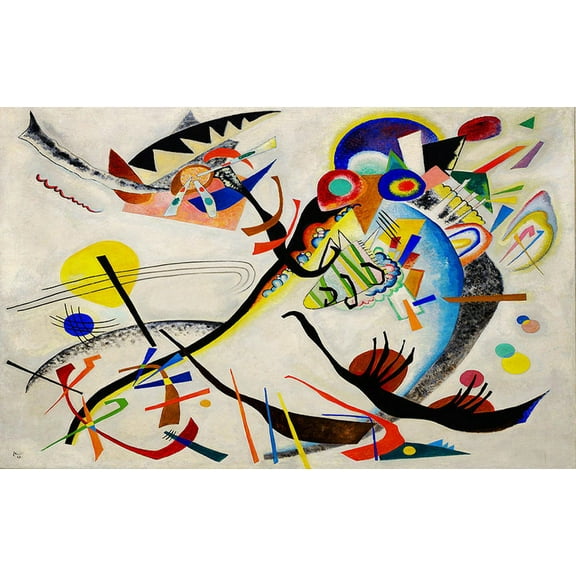 Wassily Kandinsky Wall Art Blue Segment Gallery Wrapped Canvas Art For Bedroom Livingroom Decoration Print Ready to Hang