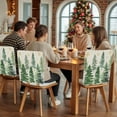 thumbnail image 5 of Christmas Tree Chair Covers Set of 4 Winter Xmas Pine Tree Forest Snowflakes Linen Chair Back Covers Stretch Removable Washable Slipcovers Protector for Dining Room Kitchen Party Decor, 5 of 5