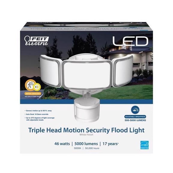 Feit Electric 3010240 Motion-Sensing Hardwired LED Security Floodlight - White
