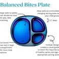 thumbnail image 2 of Stainless Steel Kids Plates | Pediatrician Designed | Balanced Bites Divided Plates for Toddlers | Non Toxic & 100% BPA Free | Dishwasher Safe | Set of 4 (Iridescent Blue), 2 of 16