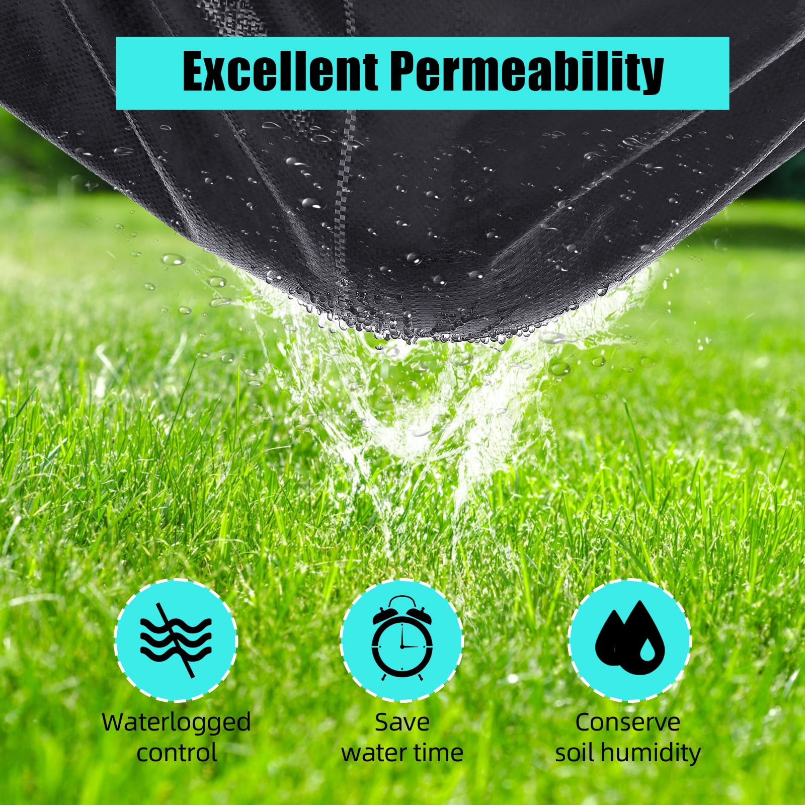 6Ft x 300Ft Heavy Duty Weed Barrier Fabric, 3.2 oz Professional Grade Landscape Fabric, Weed Blocking Gardening Mat for Plant Beds, Erosion Control