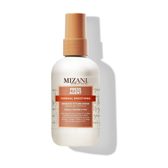 Mizani Press Agent Thermal Smoothing Raincoat Styling Serum, Pink Grapefruit, juicy Mandarin with a floral medley of Jasmine, Rose & Freesia, ending on notes of Musk & Wood., 3.38 fl. oz