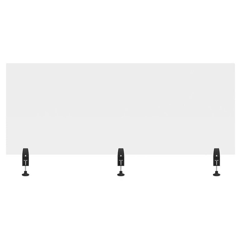 Offex 60" Contemporary Aluminum Sneeze Guard Desk Divider with ClampOn