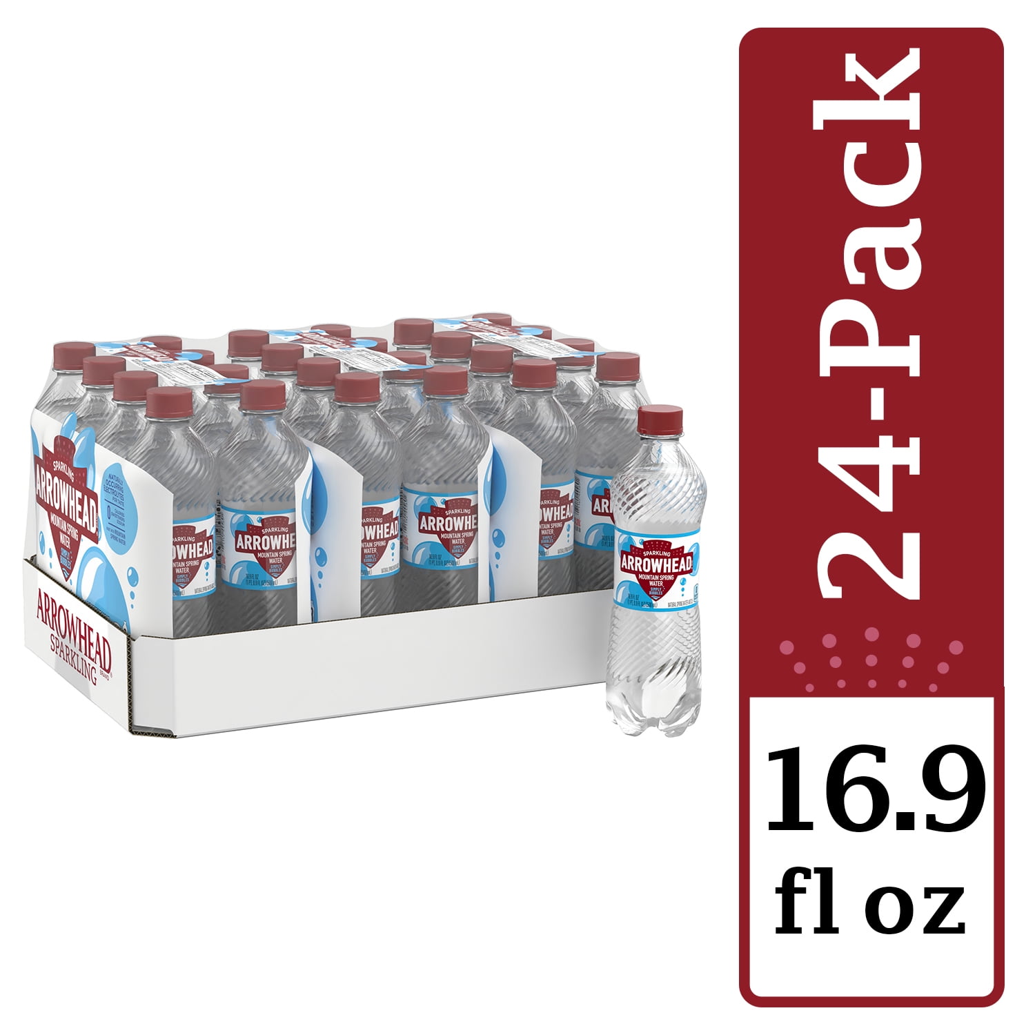 Arrowhead Sparkling Water, Simply Bubbles, 16.9 oz. Bottles (24 Count)