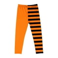 thumbnail image 5 of Girl's Halloween Striped Printed Pants High Waisted Elastic Soft Tight Pants for Girls 3-7Y, 5 of 6