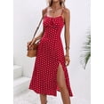 thumbnail image 3 of AURA Women Floral Spaghetti Strap Summer Dress Split Midi Sexy Vacation Dress, 3 of 7