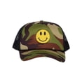 thumbnail image 2 of Gravity Threads Smile Face Embroidery Adjustable Trucker Hat - Camo/Bllck, 2 of 2