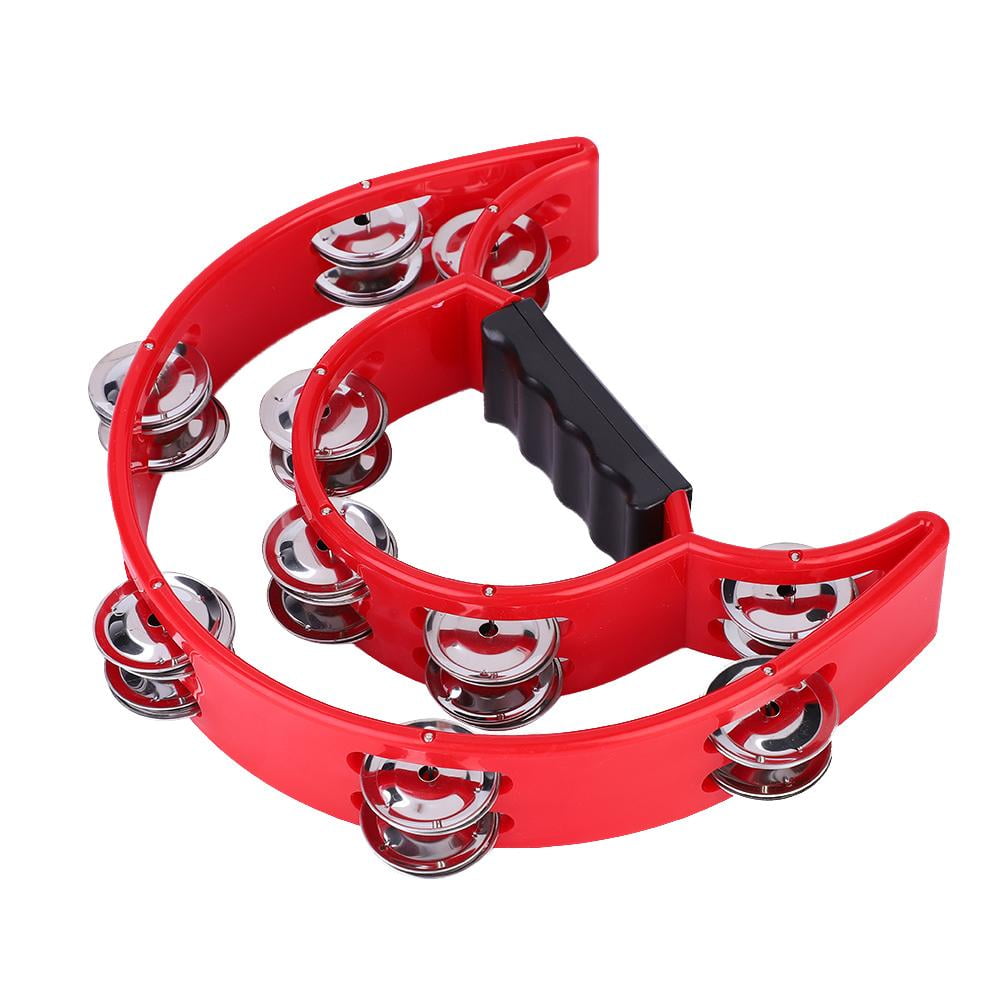 OTVIAP Double Row Jingles Handbell Tambourine Percussion Musical