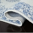 thumbnail image 5 of SAFAVIEH Micro-Loop Leann Medallion Wool Area Rug, Ivory/Blue, 5' x 5' Square, 5 of 7